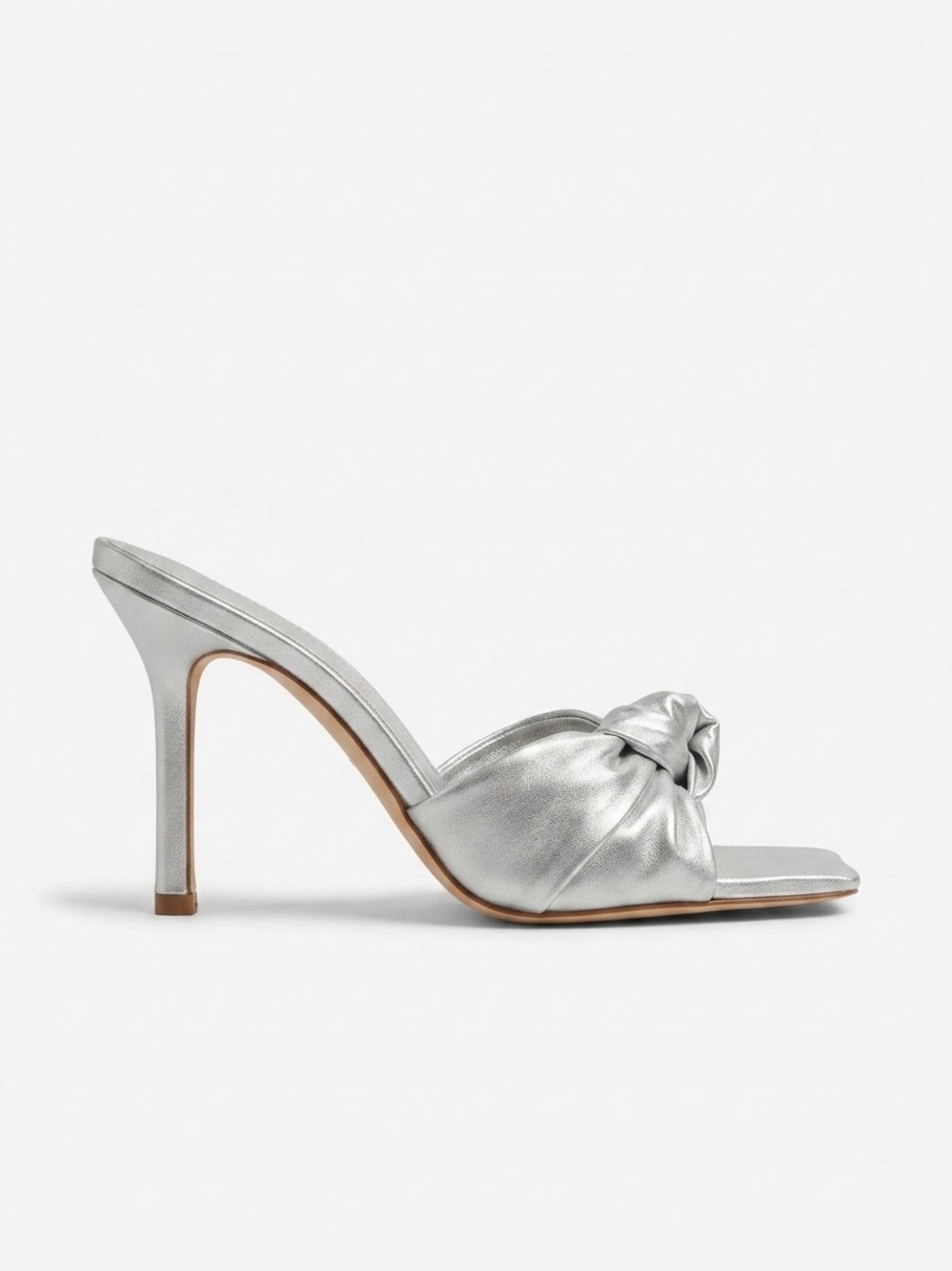 Marc Fisher Silver Knotted Heels